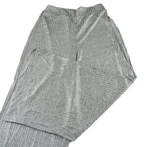 Revolve Tularosa Norah Ribbed Knit Wide Leg Pant Women's Size Large Silver